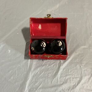 Yin Yang Baoding Meditation Balls in Decorative Red Box